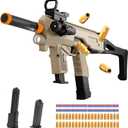 Two Modes Toy Gun Shell Ejecting Rifle with 80 Soft Bullets 40 Shells 2 Clips Soft Bullet Toy Guns Outdoor Shooting Games Christmas Halloween Birthday Gifts (Sand Color)