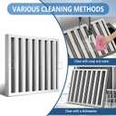 Stainless Steel Commercial Kitchen Hood Filter 24.5W x 19.5H Inch Range Hood Baffle for Grease Rated Commercial Kitchen Exhaust Hood 7 Grooves Hood Filter (5 Pack)