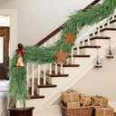 Christmas Garland Norfolk Pine Garlands Artificial Greenery Garland for Mantle Table Fireplace Stairs Christmas Decor Garland Windows Porches Holiday Garlands Indoor Outdoor Decoration (5FT)