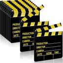BBTO 10 Pieces Movie Film Clap Board, 7 x 8 Inch Cardboard Movie Clapboard Directors Clapper Writable Cut Action Scene Board for Movies Films Photo Props(Single-Sided Printing,Gold)
