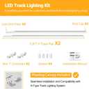 VANoopee 6.6FT H Track Lighting Rails White H Type Track Lighting Kit with Floating Canopy Connector, End Caps, Live End Feeds, I Connectors, Compatible with Single Circuit H Style Track System
