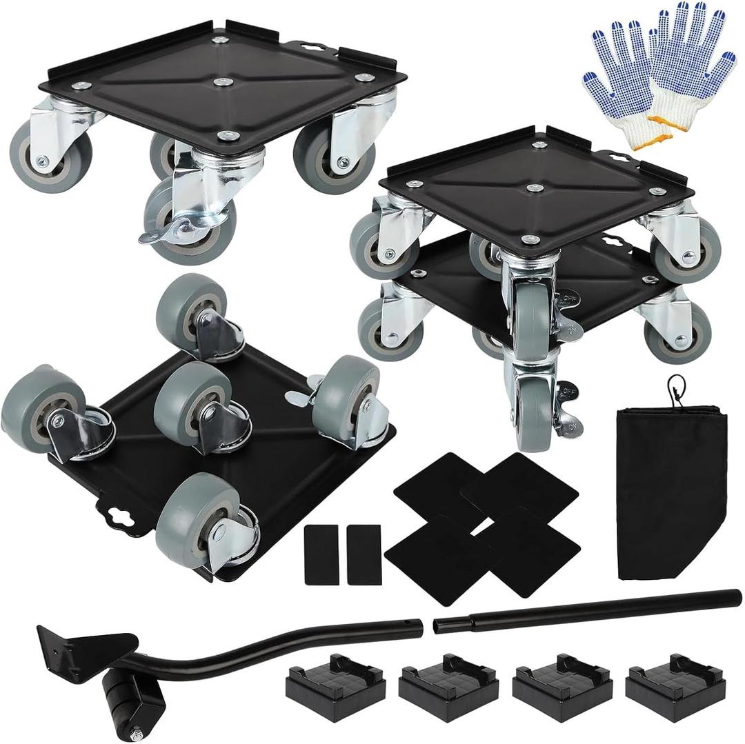 Upgrade Large Furniture Dolly, Furniture Movers with 5 360 Rotation Wheels and Brake, Maximum Load 3306LBS, Furniture Moving Tools for Heavy Furniture Sofa Cabinet Refrigerator