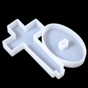 Sibba 2Pcs Cross with Base Silicone Mold, Large-Cross Mold Crucifix Molds for Epoxy Resin for Crafting Blessed Cross Gift, Baptism Crucifix Gypsum Mould Halloween Christian Candles Decor