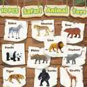 Safari Animal Figurines Set for Kids, 10 Piece Realistic Wild Zoo Animals Collection with Elephant, Lion, Tiger, Giraffe, Educational Toys for Toddlers Boys Girls