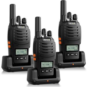 Retevis H777D Walkie Talkies Long Range with LCD Screen, Emergency 16CH, NOAA, USB-C Charging, Handheld Rechargeable 2 Way Radio, Durable Two Way Radio for Hunting Camping Off-Road(3 Pack)