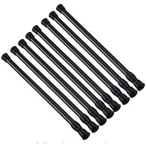 Tension Rods 28 to 48 Inches 8 Pack Spring Tension Rods,Adjustable Extension Spring Rods Closet Rod Cupboard Bars Thin Tension Curtain Rod for Windows,Kitchen, Bathroom,Cupboard,Wardrobe (BLACK)