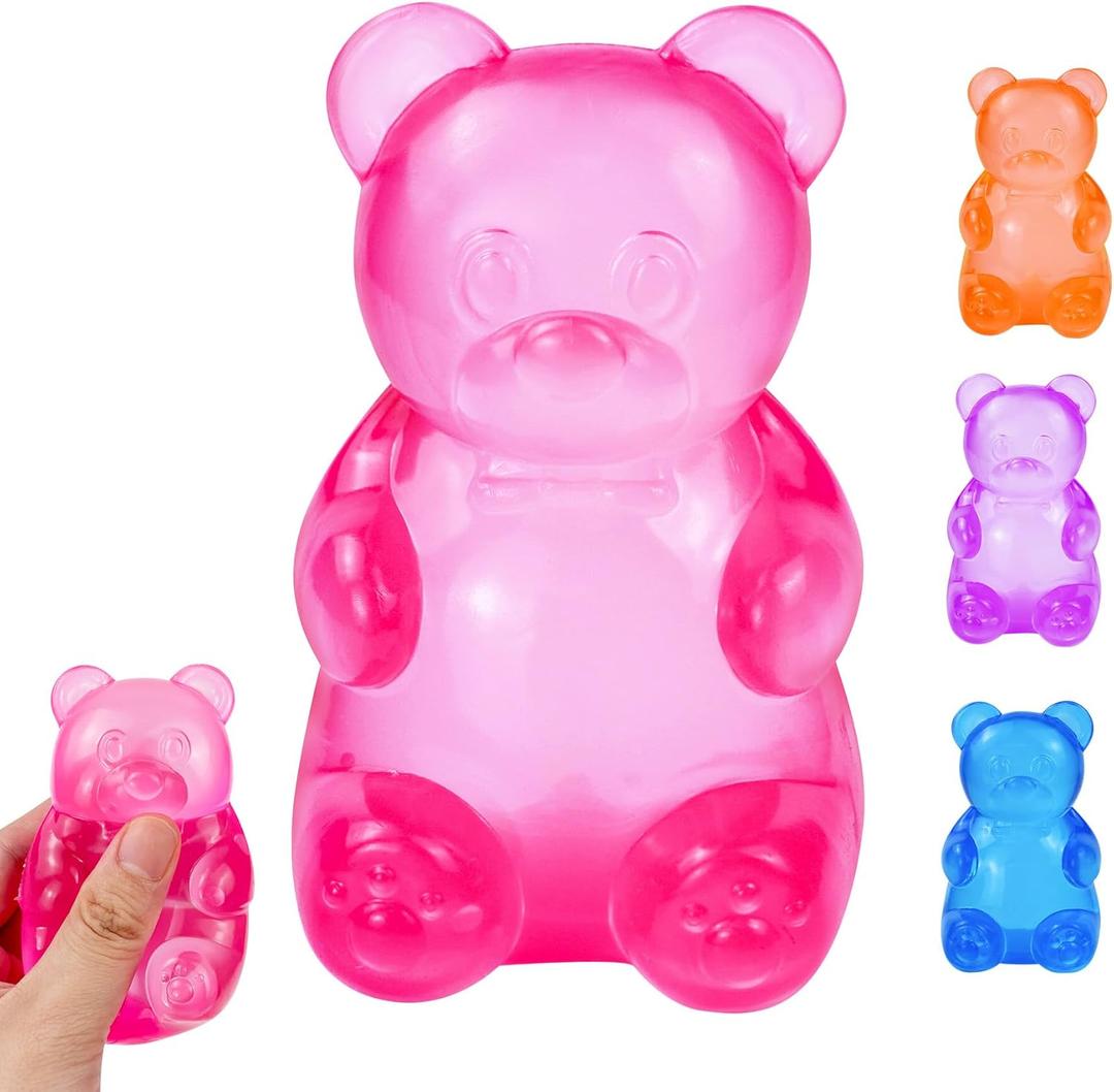 Stress Bear Taba Squishy Balls, Bear Toy Taba Squishy Toys for Kids Stress Relief Squeeze Balls for Valentine's Day Gifts Birthday Gifts Party Favors-Rosy