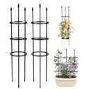 2-Pack Garden Trellis for Climbing Plants, 48 Inch Adjustable Garden Trellis & Plant Trellis for Outdoor & Indoor Potted Plants, Use as Flat Trellis or Plant Cage, 48"Height, 2-Pack