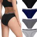 wirarpa Women's Bikini Panties No Panty Line Sexy Cotton Underwear 4/6 Pack (XL)