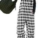 Yousify Women's Fleece Warm Overalls Winter Fuzzy Thick Adjustable Strap Bib Overalls Loose Casual Jumpsuits with Pockets (Black), Small