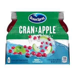 Ocean Spray Cran-Apple Cranberry Apple Juice Drinks, 10 Fl Oz (Pack of 6) (EXP 09/12/25)