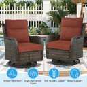 Outdoor Patio Chair Cushions 44x21x3.5 inch, Set of 2 Thicken Comfy Cushions for Rocker Non Slip Fade Shield Water Repellent High Back with Ties, Terra Cotta