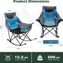SUNNYFEEL Oversized Rocking Camping Chair, Fully Padded Patio Chair with Side Pocket, High Back Portable Lawn Recliner with Headrest, Outdoor Camp Rocker Chairs for Adults Heavy Duty 500 LBS Carry Bag, 1 Pc