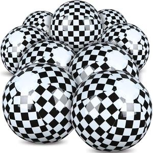 Hollowfly 6 Pack Black and White Checkered Flag Themed Beach Ball for Kids 7.87" Bulk for Summer Pool and Beach Game Gifts Race Car Birthday Party Supplies and End of The Year Class Decorations Favor