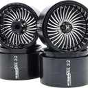 HOBBYSOUL 2.2 Beadlock Wheels Wide 40mm Adjustable Offset Rims for 1/10 RC Mud Crawler SCX10 Capra TRX4 Gen8 Everest gen 7 Pro Upgrades,HS701520 (Black)
