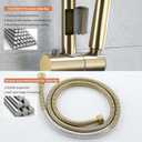 304 Stainless Steel Shower Slide Bar 28-Inch with Adjustable Handheld Shower Head and 59-Inch Hose, High Pressure 5 Setting Hand Shower with Wall Mount，Shower Slide Bar Combo, Brushed Gold