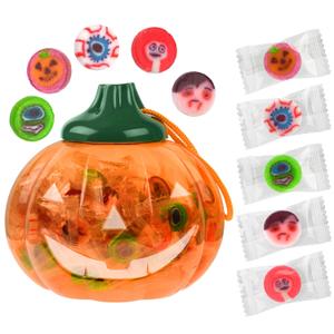 120 PCS Halloween Small Hard Candy  Packed in A Pumpkin Jar  Individually Wrapped Themed Colors & Designs  Trick Or Treat Candies - Bulk Candys Great Use, For Kids, Trick or Treat, Party Favor, Classrooms, Goodie Bags (Halloween)