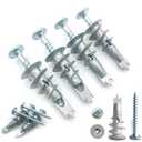 4 x 60PCS #8 Self-Drilling Drywall Anchors and Screws Kit, Heavy Duty Wall Anchors for Drywall, 30pcs 1/2 * 1-1/4 Anchors & 30pcs #8 * 1-3/8 Screws, Drywall Anchor Kit, 75LB Hanging and Mounting