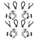 NovelBee 4 Pack of Aluminum Alloy Boat Rods Holder with Clamp Adjustable Up and Down and 360 Degree Rotatable Fishing Rod Racks