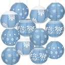 Baquler 12 Pcs Cielito Lindo Hanging Lanterns Party Decorations, 8 Inch Round Paper Lanterns Ceiling Decor for Classroom Wedding Natural Baby Shower Birthday Party Supplies