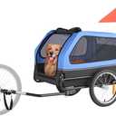 VEVOR Dog Bike Trailer, Supports up to 88 lbs, Pet Cart Bicycle Carrier, Easy Folding Frame with Quick Release Wheels, Universal Bicycle Coupler, Reflectors, Flag, Collapsible to Store
