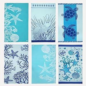 LANE LINEN Beach Towels 6 Pack, Oversized Pre-Washed Large Stylish Pool Towels for Adults, Quick Dry Lightweight Travel Towel, 39"x71" - Coral Beach