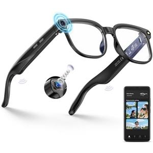 Smart Glasses with Camera and Bluetooth, 800W HD Anti-Shake Camera Glasses, 1080P Video Recording, Audio, Translation, GPT Assistant, 290 mAh, AI Glasses for Men Women with Meetings & Vlogging