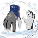 Vgo... 1-Pair Winter Warm Work Gloves Men Women 0/32 or Above Goatskin Leather Waterproof Coldproof Freezer Gloves (Size L, Grey, GA8977FW)
