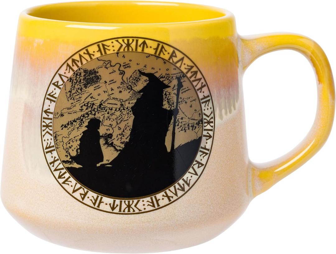 Silver Buffalo The Lord of the Rings Reactive Glaze Tapered Pottery Mug, 18 Ounces (Multicolor)