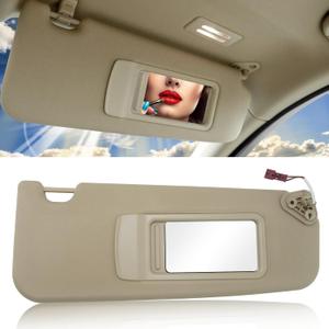 Jaronx Compatible with BMW Sun Visor for 3 Series E90 Sedan E91 Touring 2005-2011/ X1 E84, Right Passenger Side Sunvisor with Mirror Replacement for BMW E90/E91/E84 51167252010(Beige, Right)