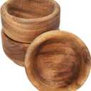 Rissetree Acaica Wood Condiment Cups Tiny Mini Pinch Bowls Cups, Dip Sauce, Nuts, Candy, Fruits, Appetizer, and Snacks,Dia 2-3/4" x 1-1/2", Set of 3