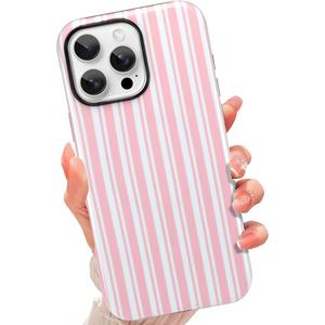 tharlet Compatible with iPhone 15 Pro Max Case, Compatible with MagSafe, Black Aesthetic Stripes Phone Case for Women Girls, Shockproof Anti Scratch 2 in 1 Protective Cover for iPhone 15 Pro Max