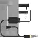 AGVEE 4ft Dual USB Power Adapter for Fire TV Stick (FireStick), Roku Chromecast Streaming TV Sticks, USB TV LED Light Strips | Eliminate Clutter | Cable Management Solution, Black