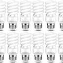 E26 CFL Light Bulbs 13Watt, T2 Spiral Soft White 2700K 900lm E26 Medium Base Compact Fluorescent Light Bulbs, UL Approved, 120v 60Hz, Self Ballasted CFL Bulbs (60Watt Equivalent), Pack of 12