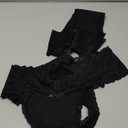 GAREDOB High Waisted Thong Underwear Tummy Control Panties Cotton Lace Black Size L Pack-3