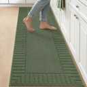 BEQHAUSE Kitchen Rugs 24"x71", Non Slip Washable Kitchen Floor Mat, Green