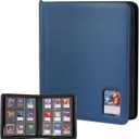 ProCase Top Loader Binder, 9 Pocket Holds 324 Toploaders, Waterproof PU Leather with Non-PVC Pockets for Trading Cards or Sports Cards, Compatible with TCG, MTG in 3"x4" Toploader -Navy