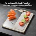 Titanium Cutting Board, 16x11x0.9 inch Non-Slip Chopping Board with Knife Sharpener, Dual-Sided Titanium & Wheat Straw PP, Anti-Spill Edge, Dishwasher Safe，Rectangular