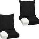 Arden Outdoor Foam Deep Seat Cushion Set (2-Pack), 24x24, Premium High-Density Foam, Never Flattens, Weather-Proof for Patio Chair Sofa Couch, Black Leala