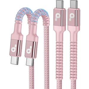 USBC Cable 10FT, 2Pack Long USBC Fast Charging Cable, Nylon Braided USB C to USB C iPhone Charger Cord Compatible with iPhone 17/16/15/Pro Max/Plus/Samsung Galaxy S23/LG and More-Pink