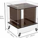 Transparent Acrylic Mobile Side Table with Wheels - Multifunctional Storage & Stylish Home Decor (Dark Brown)