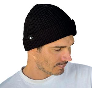 SUN NINJA Ski Beanie for Men & Women  Ultra Soft, Lightweight, Warm Ribbed Knit Winter Hats for Cold Weather & Outdoor Use (Black)