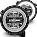 TRUE MODS 9 Inch Round LED Headlight Replacement for 2018-2025 Jeep Wrangler JL JLU Unlimited Gladiator JT Accessories [DOT Approved] [Crystal HALO DRL] Sealed Beam Front Head Light Lamp Bulb
