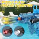 Electric Water Gun 2 Pack Automatic Squirt Gun for Kids Adults Rechargeable | Red Dot & Flashlight Attachments, 32FT Range, 800ML Drum Magazine Soaker Water Blaster Aquatic Toy