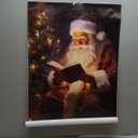 Vintage Christmas Canvas Wall Art - Santa Claus Reading Book Prints Pictures for Wall Decor - Christmas Posters Xmas Wall Decorations 12x16in Unframed for Home Office (16L" x 12W")