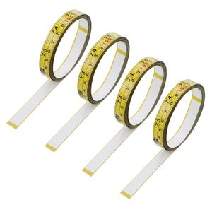 4Packs Steel Self-Adhesive Measuring Tape, 78-Inch or 200cm Imperial and Metric Scale Ruler Sticker, Left to Right Reading Tape Measure Sticker for Workbench, Woodworking, Saw, Drafting Table, Yellow (2m)