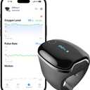 Wellue O2Ring-S Oxygen Monitor with Vibration Reminder, Bluetooth Pulse Oximeter Tracks SPO2 and Pulse Rate, 24 hrs Battery Life, 4*10 Hours Built-in Memory, Rechargeable Pulse Ox with Free PC & APP