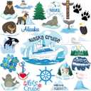 Konohan 25 Pcs Alaska Cruise Door Magnets Glow in the Dark Alaska Cruise Magnets Alaska Cruise Door Decorations Magnetic Decal Magnetic Stickers for Car Ship Home Kitchen Refrigerator Decor