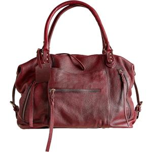 Women's Large Tote Bag City Tote Bag Purse with Zipper Women Vegan Leather Hobo Handbags with Adjustable Strap (Orange-Red)