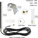 Boobrie 915Mhz LoRa Antenna with Wall Mount Bracket Omni External LoRaWAN Antenna 9.84ft RG58 Cable SMA Male + 15CM Adapter Cable for Meshtastic ESP32 LoRa V3 Development Board OLED Board LoRa Module